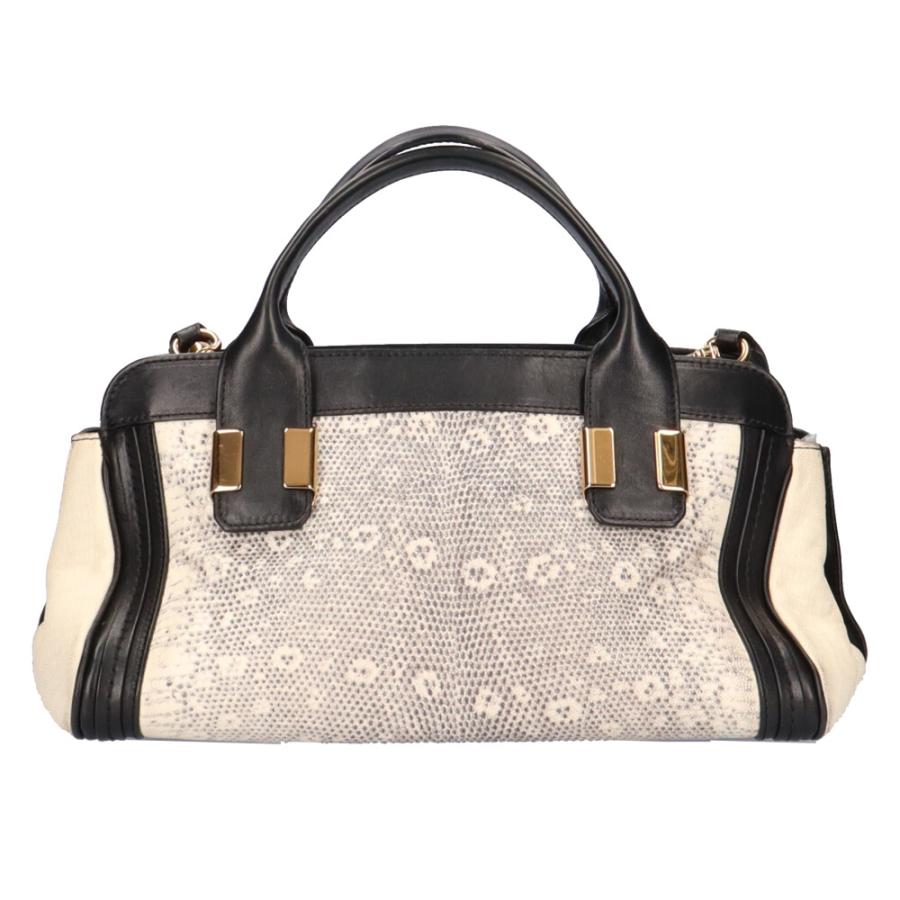 Chloe（クロエ） アリス アイボリー×黒 クロエ Chloe ハンドバッグ アリス レザー 黒×アイボリー バッグ