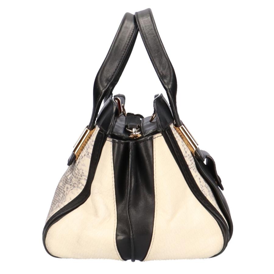 Chloe（クロエ） アリス アイボリー×黒 クロエ Chloe ハンドバッグ アリス レザー 黒×アイボリー バッグ