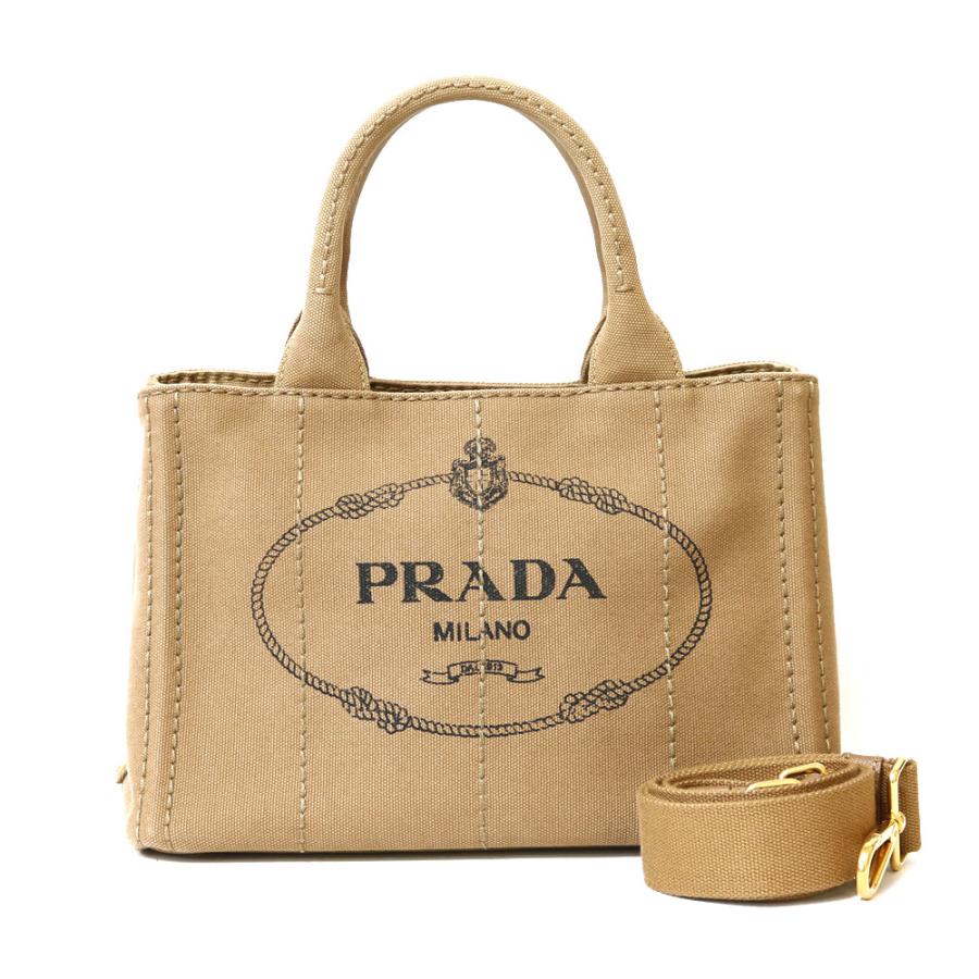 PRADA プラダ カナパトートSS ハンドバッグ キャンバス ブラウン 