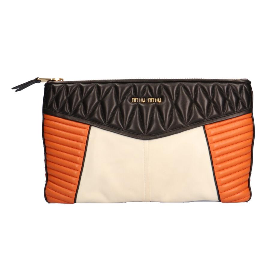 miu miu（ミュウミュウ） クラッチバッグ レザー ブラック レディース