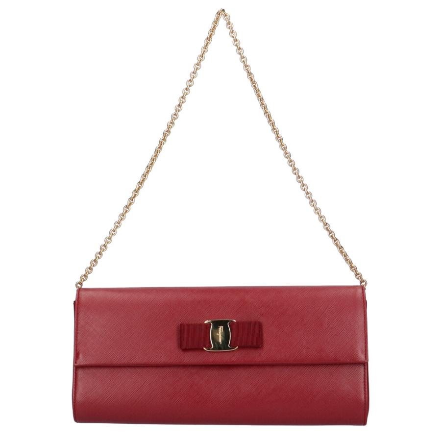 サルヴァトーレフェラガモ ショルダーバッグ レザー レッド レディース Salvatore Ferragamo 中古 Salvatore Ferragamo - サルヴァトーレフェラガモ ショルダーバッグ