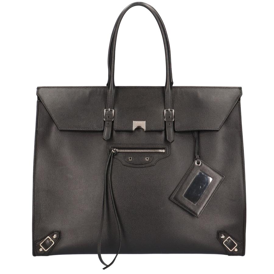 バレンシアガ BALENCIAGA ペーパーフラップ トートバッグ レザー NOIR 