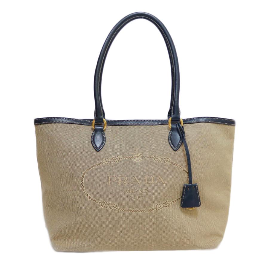 PRADA（プラダ） トートバッグ キャンバス ブラウン ユニセックス 中古 
