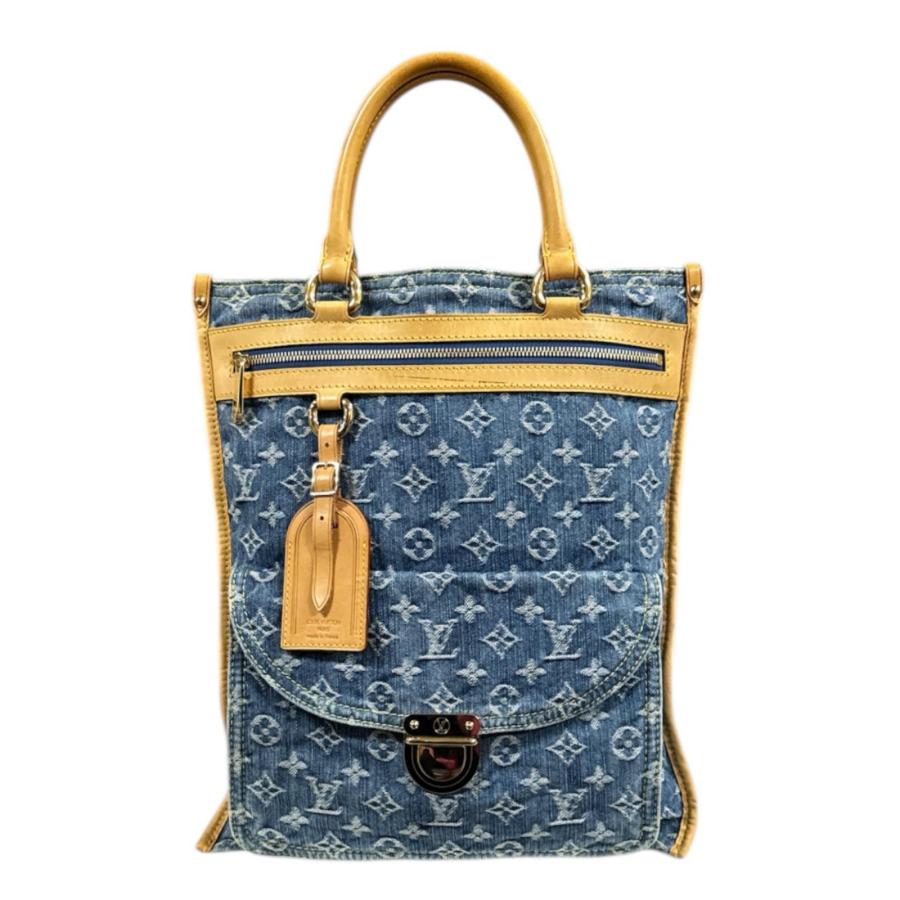 ルイヴィトン LOUIS VUITTON M95018  フラットショッパー  トートバッグ モノグラムデニム 中古 LOUIS VUITTON（ルイ・ヴィトン） フラットショッパー モノグラム
