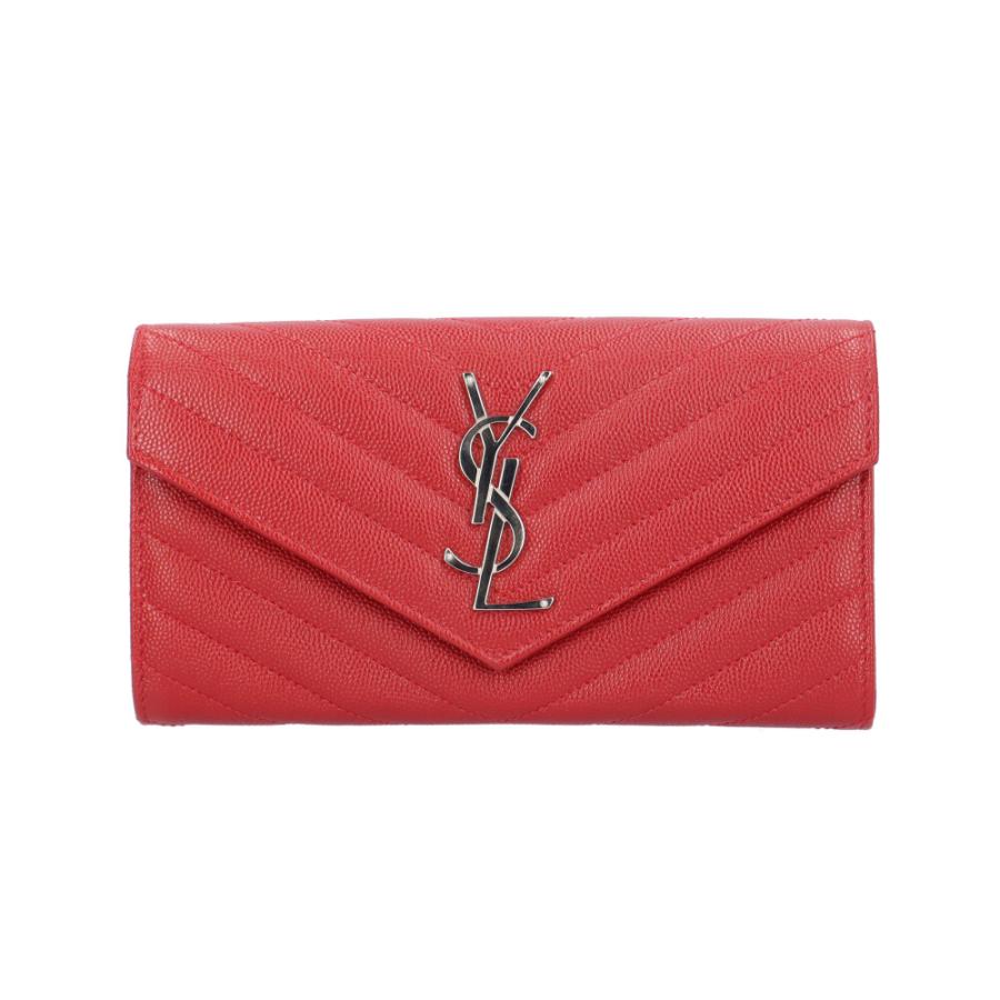 サンローラン ラージフラップ ウォレット 長財布 レザー 372234 