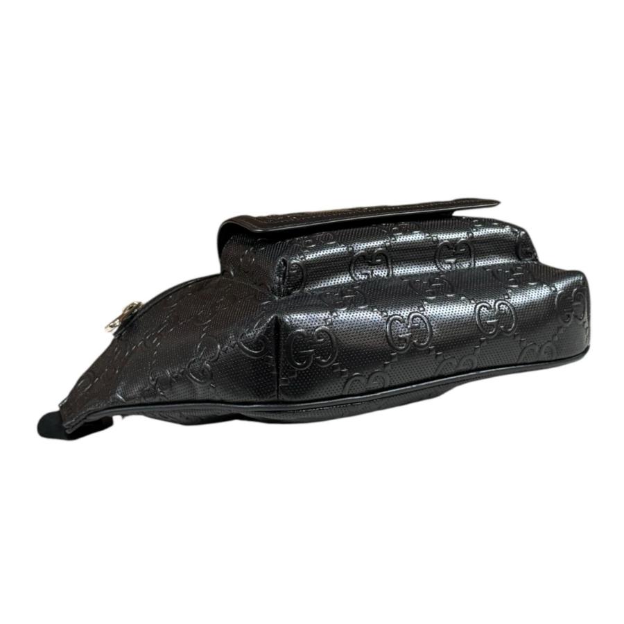 グッチ GGエンボス ウエストバッグ レザー 645093 ブラック メンズ GUCCI  中古 GUCCI（グッチ） GGエンボス ウエストバッグ レザー 645093 ブラック