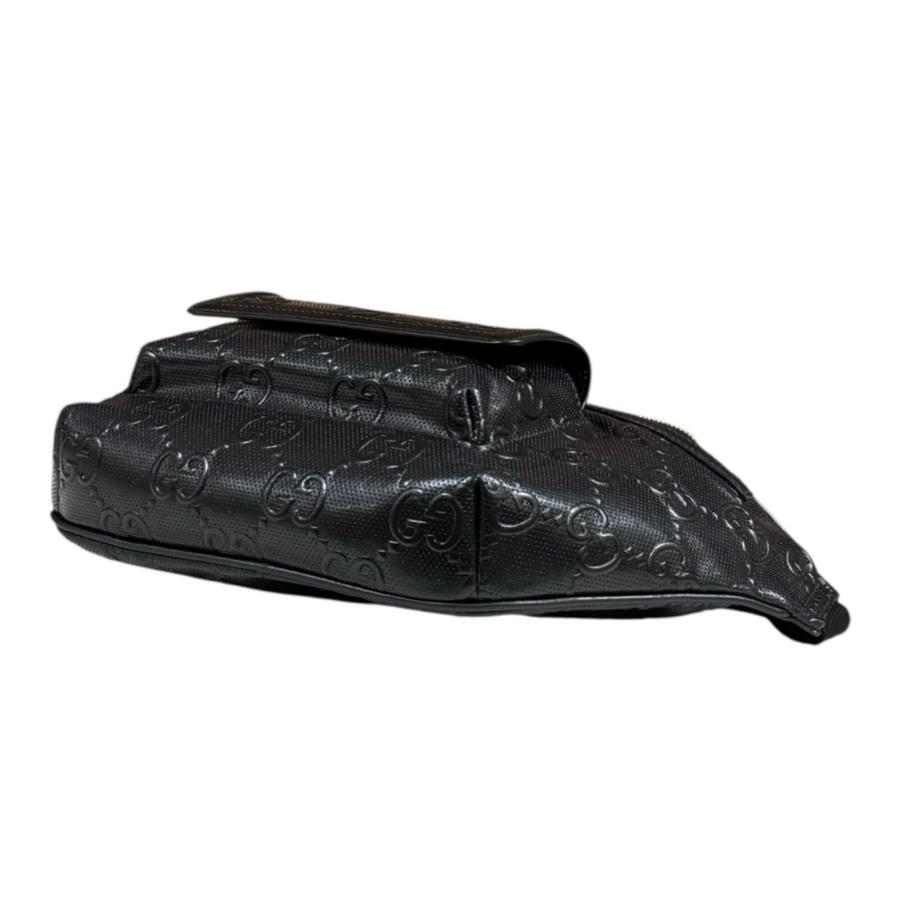GUCCI（グッチ） GGエンボス ウエストバッグ レザー 645093 ブラック