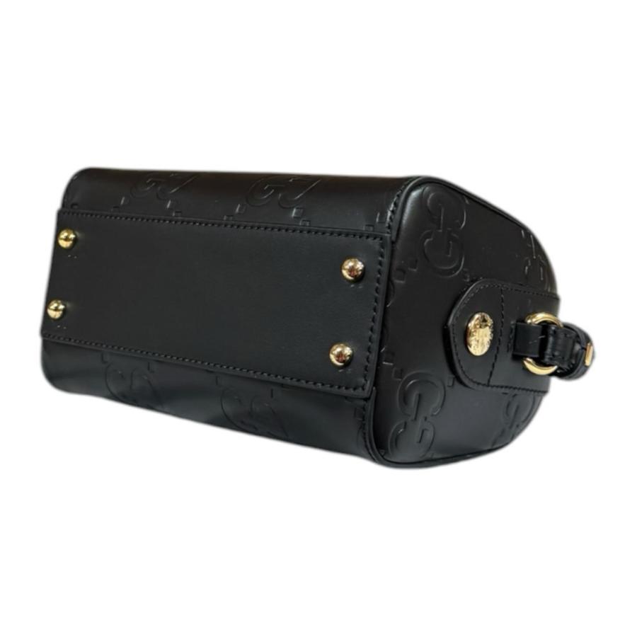 Gucci ブラック ショルダーバッググッチハンドバッグレザーハンドル