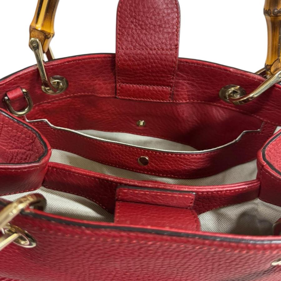 GUCCI（グッチ） バンブー ショルダーバッグ レザー 336032 レッド