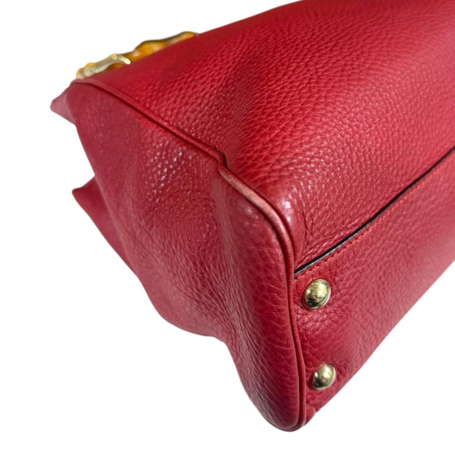 GUCCI（グッチ） バンブー ショルダーバッグ レザー 336032 レッド