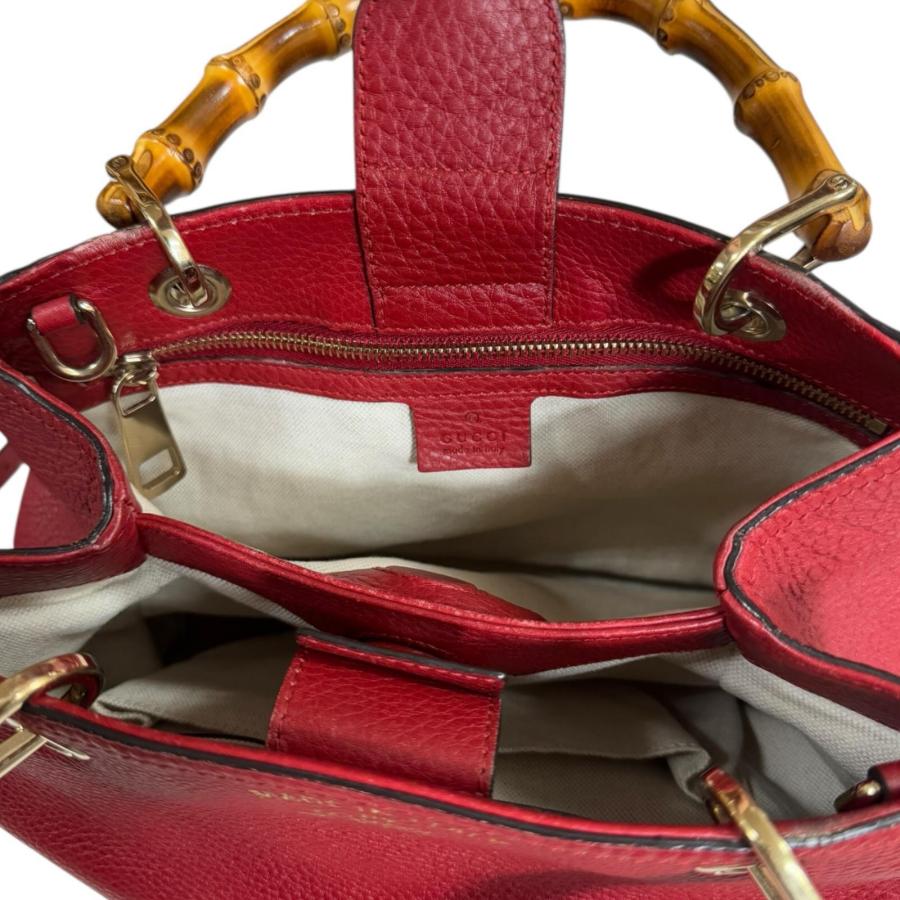 GUCCI（グッチ） バンブー ショルダーバッグ レザー 336032 レッド