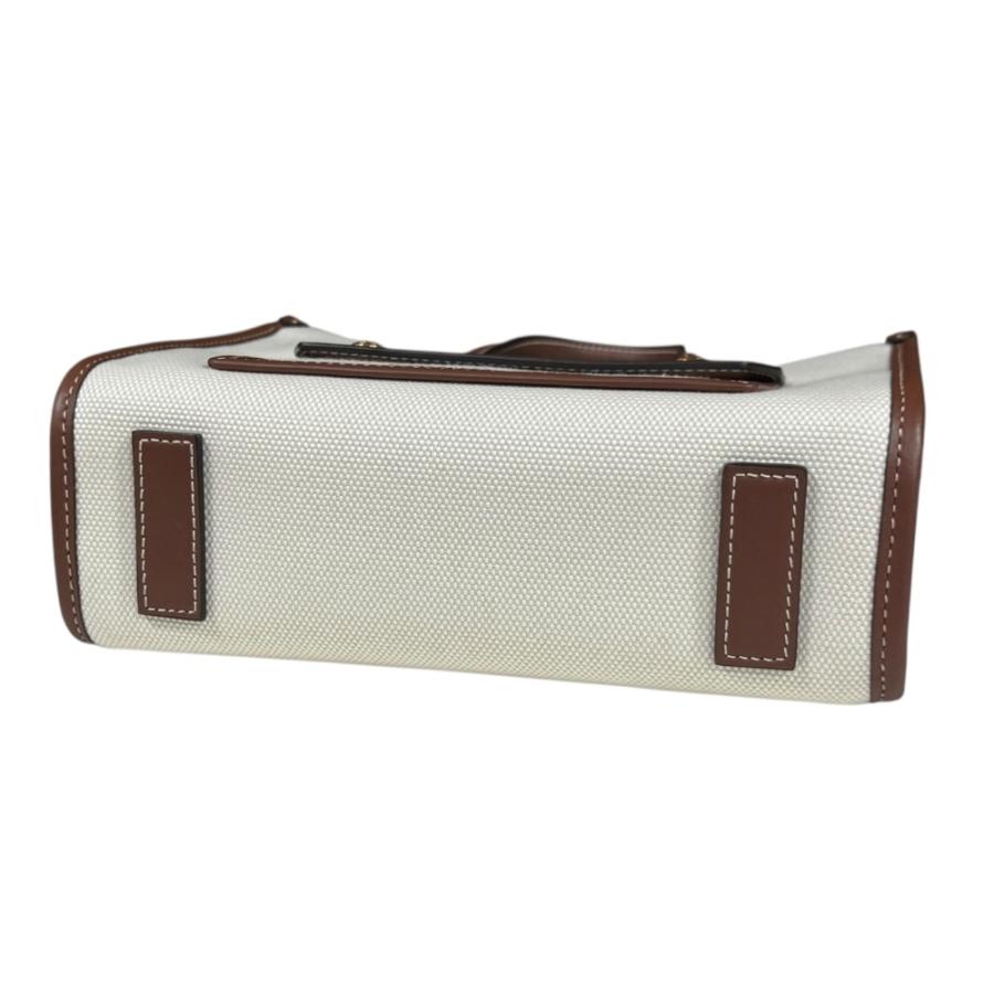 バーバリー ミニ フレヤトート ショルダーバッグ コットン 80441431 ブラウン レディース BURBERRY  中古 BURBERRY（バーバリー） ミニ フレヤトート ショルダーバッグ コットン