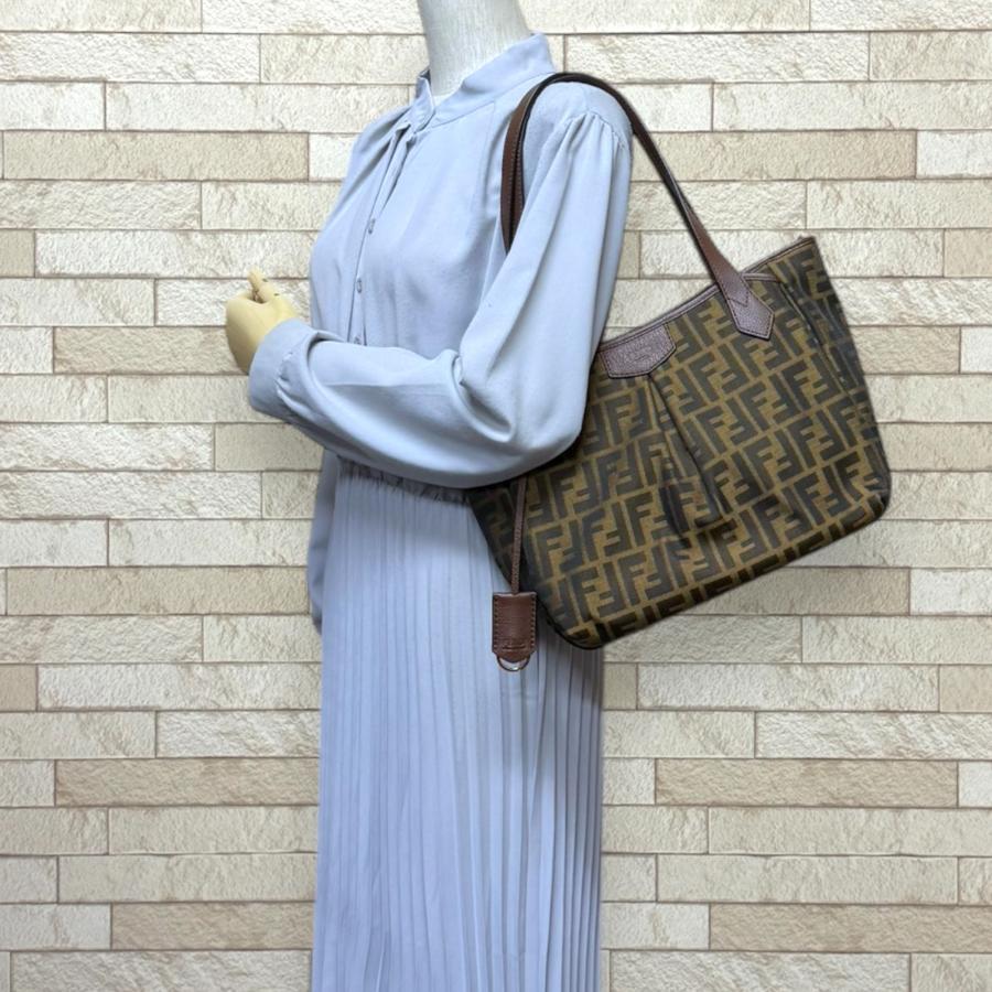 FENDI（フェンディ） ズッカ トートバッグ キャンバス 8BH268 ブラウン