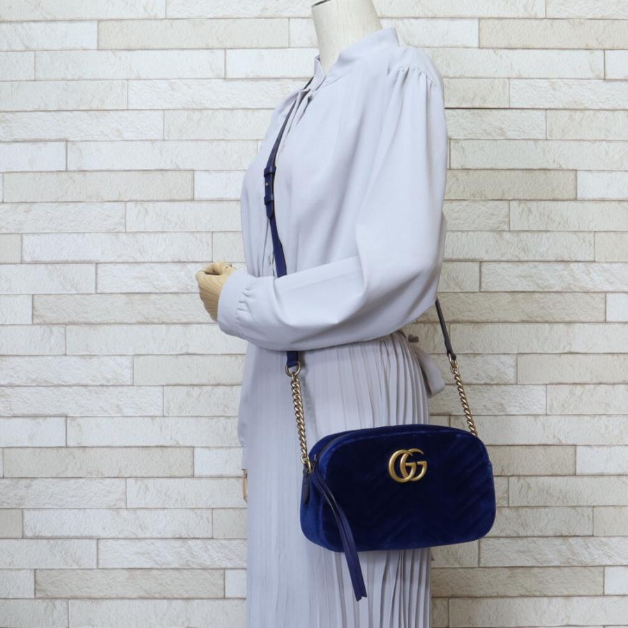 GUCCI（グッチ） マーモント ショルダーバッグ ベロア 447632 ブルー