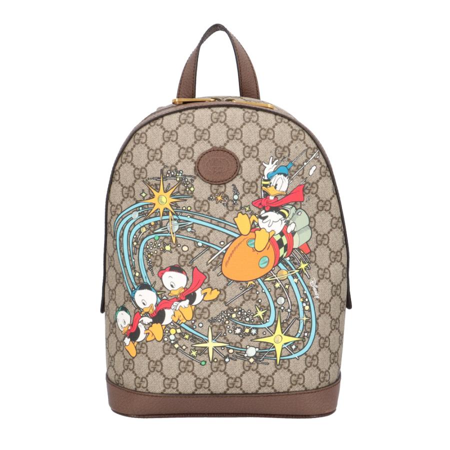 グッチ GUCCI GUCCI × Disney ドナルドダック GGスプリーム リュックサック バックパック バッグ PVCコーティングキャンバス レザー レディース ベージュ系 / ブラウン系 / マルチカラー 552884 【中古】 GUCCI（グッチ） ディズニーコラボドナルドダック GGスプリーム