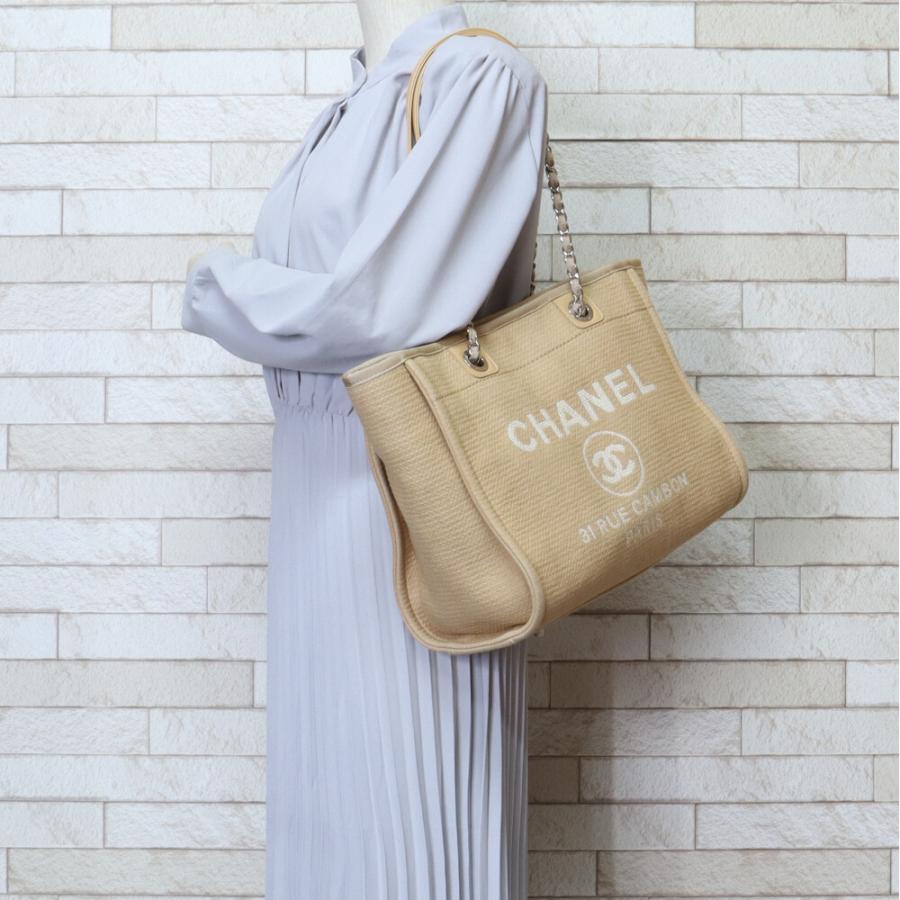 CHANEL（シャネル） MM ドーヴィル トートバッグ キャンバス ベージュ 