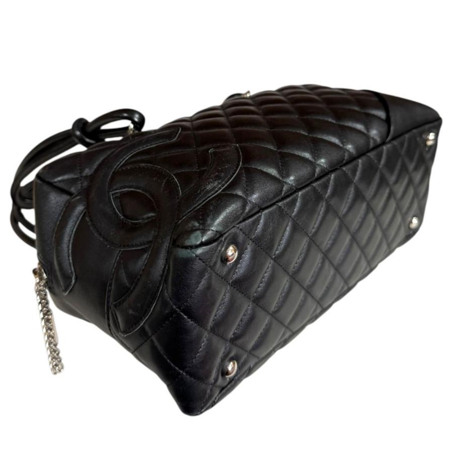 CHANEL カンボンライン ボーリングショルダーバッグ ブラック レザー CHANEL（シャネル） ボーリングバッグ カンボン ショルダーバッグ