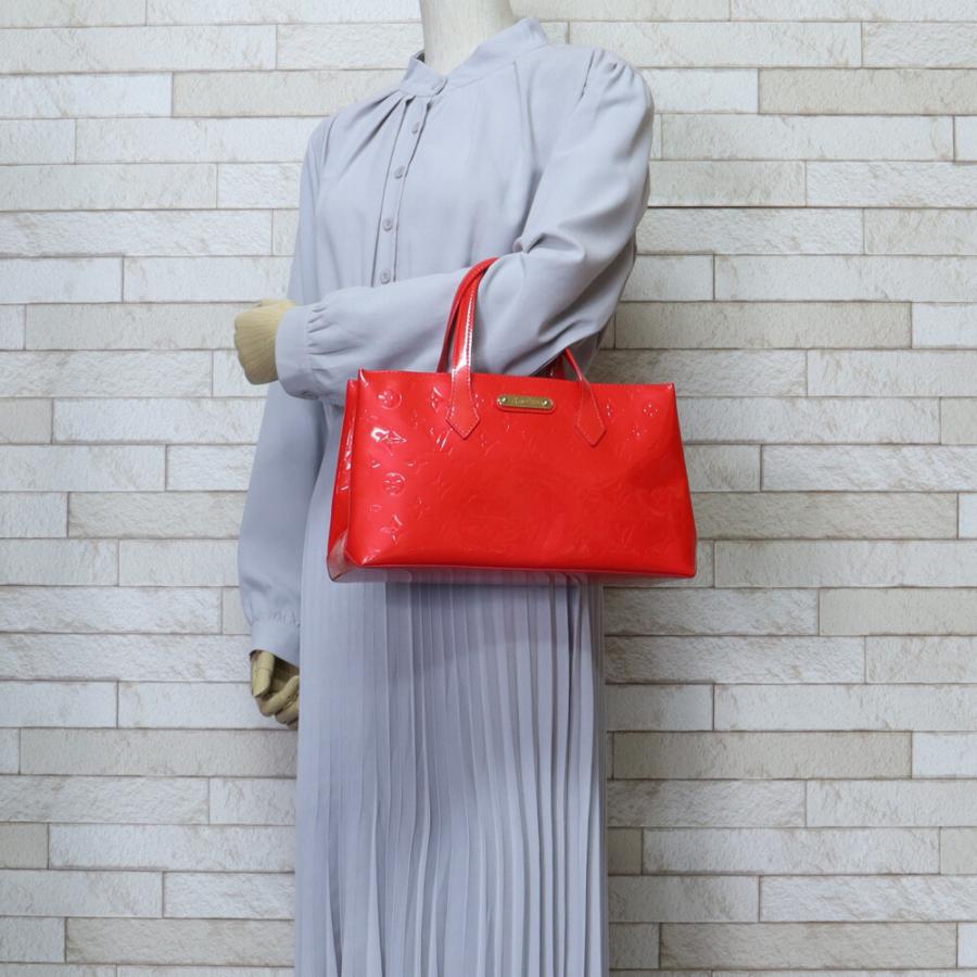 正規品　ルイ・ヴィトン レッドエナメルトートバッグ　ウィルシャー値下げ！限定価格 正規品 ルイ・ヴィトン レッドエナメルトートバッグ ウィルシャー
