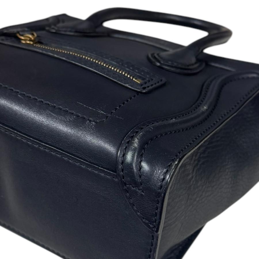 極美品　新ロゴ CELINE セリーヌ ラゲージ ナノ　スリ ☆セリーヌ ラゲージ 偽物☆ナノラゲージバッグクロコ柄超希少新