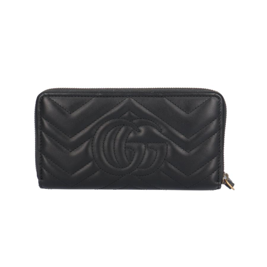 美品✨GUCCI マーモント ラウンドジップ 長財布 シボ革 GUCCI（グッチ） GUCCI GGマーモント ラウンドファスナー 長財布