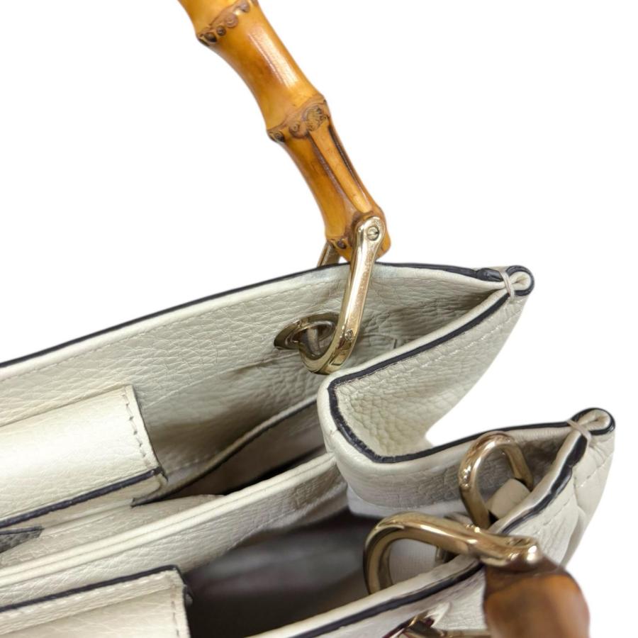 GUCCI（グッチ） バンブー ショルダーバッグ レザー 336032 ホワイト