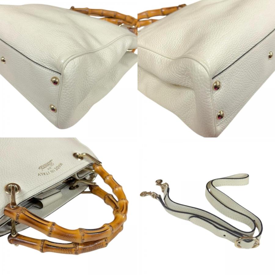 GUCCI（グッチ） バンブー ショルダーバッグ レザー 336032 ホワイト