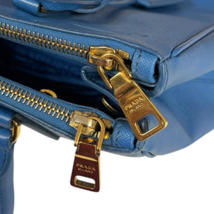 PRADA ガレリア ショルダーバッグ PRADA ほぼ未使用 袋付 プラダ ガレリア ロゴ 金具 サフィアーノ