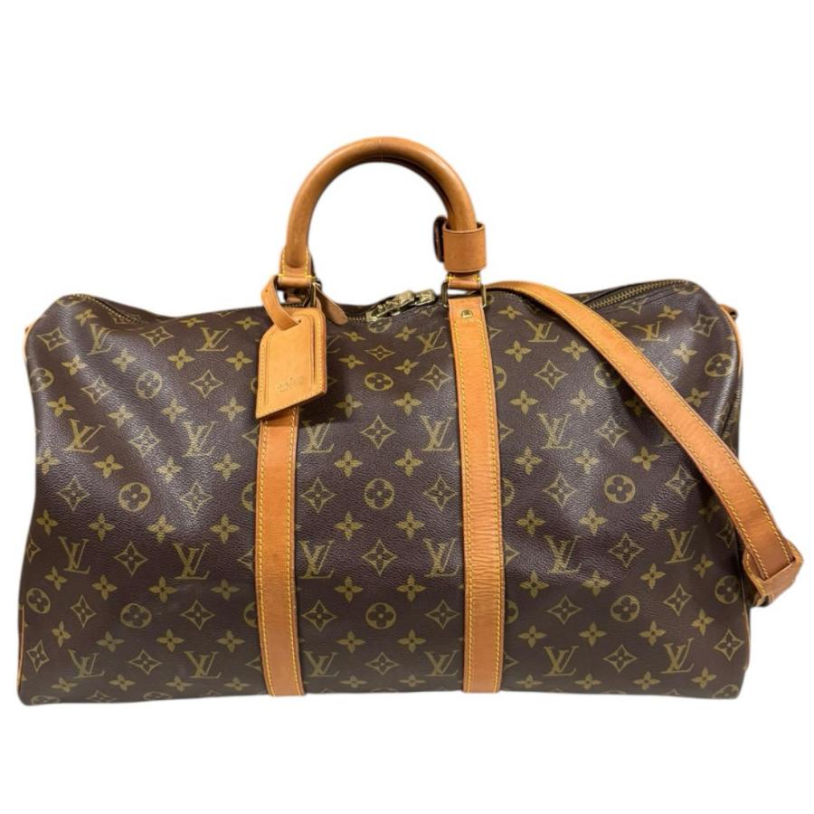 ルイヴィトン ボストンバッグ モノグラム キーポル50ブラウン【中古】メンズ LOUIS VUITTON（ルイ・ヴィトン） キーポル50バンドリエール