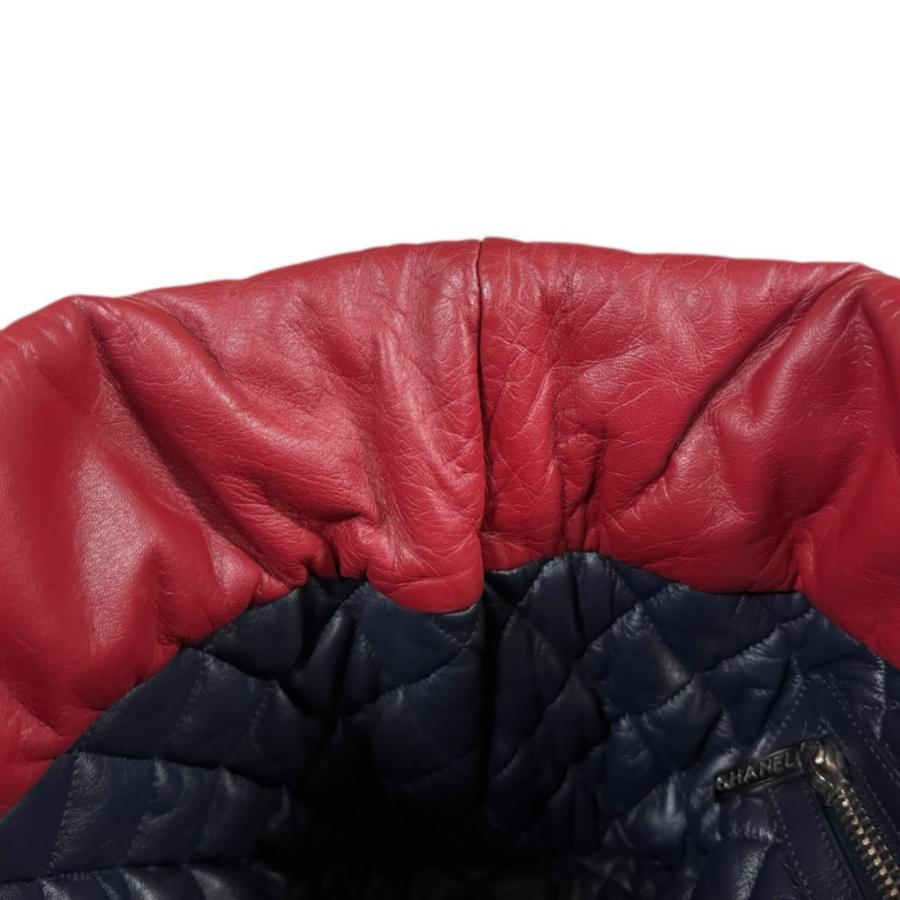 シャネル リバーシブル スモールトートバッグ コココクーン トートバッグ レザー A47108 レッド レディース CHANEL 中古 美品の画像