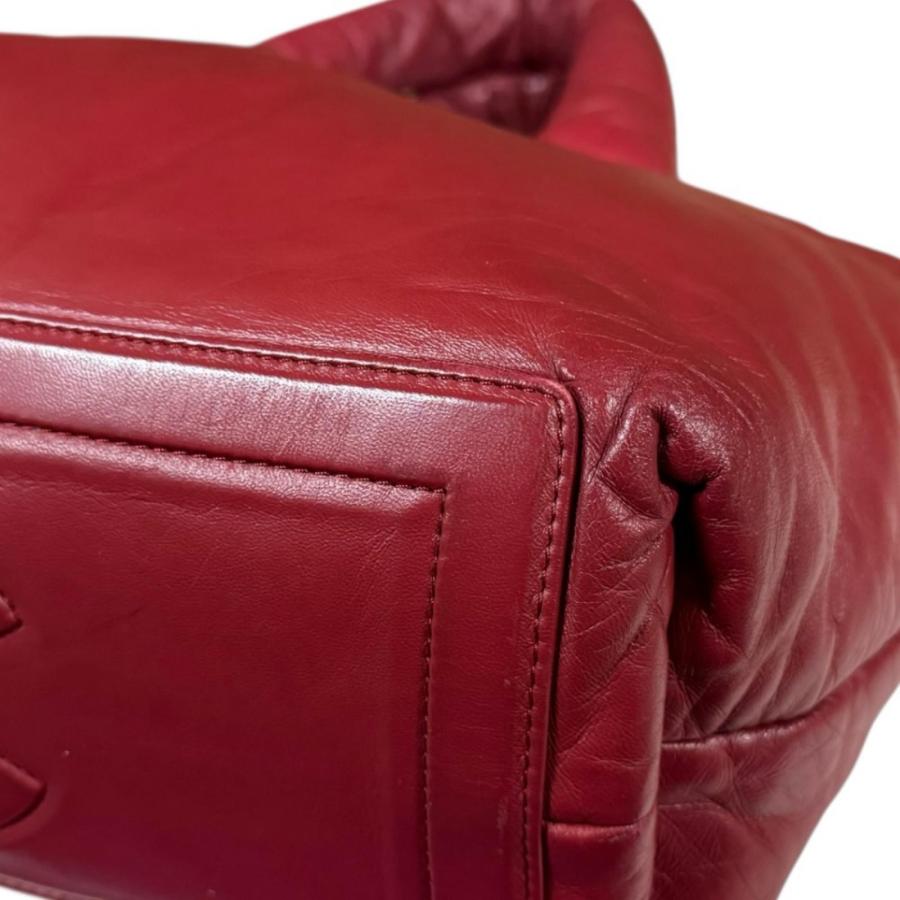 シャネル リバーシブル スモールトートバッグ コココクーン トートバッグ レザー A47108 レッド レディース CHANEL 中古 美品の画像