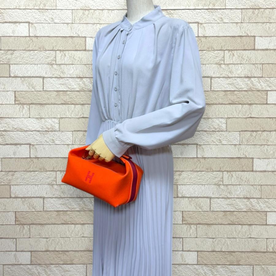 HERMES（エルメス） ブリッド・ア・ブラックPM ポーチ コットン