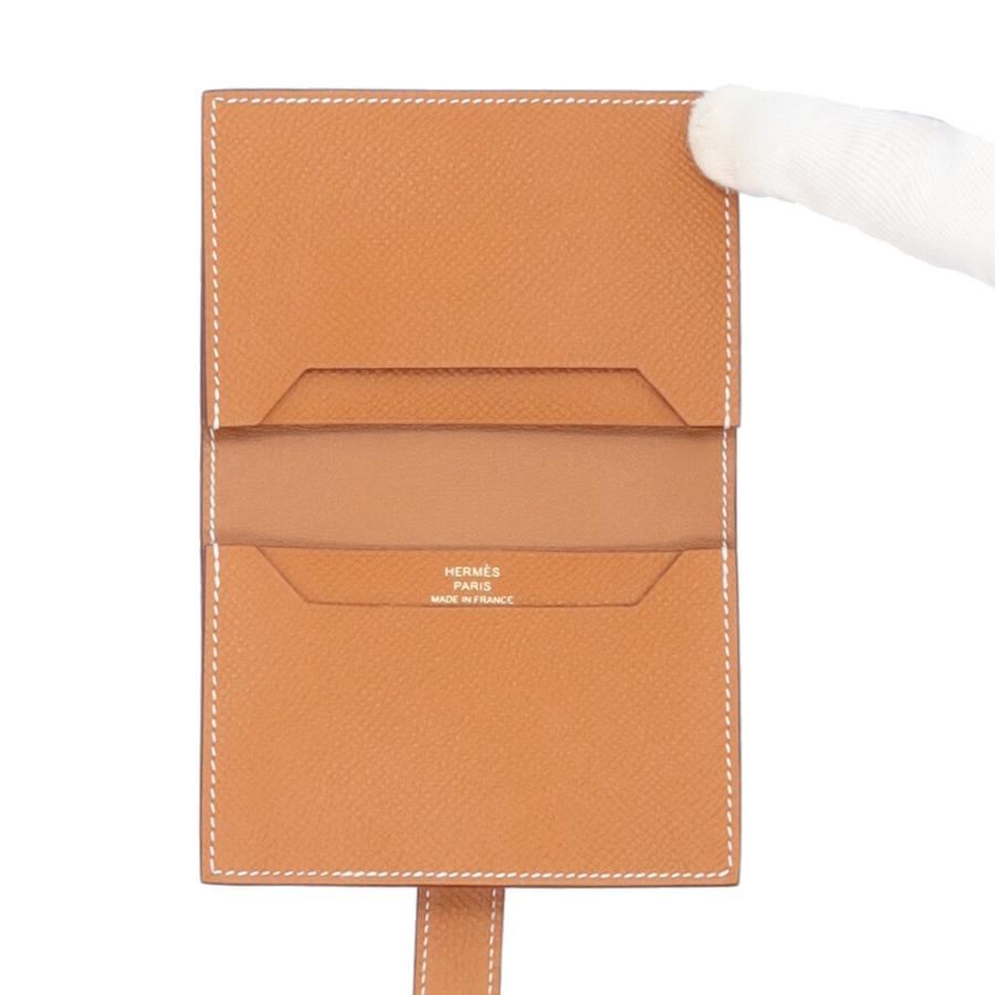 【極美品】HERMES エルメス　べアン　カードケース エプソン エトゥープ HERMES（エルメス） ベアンカードケース カードケース ヴォーエプソン