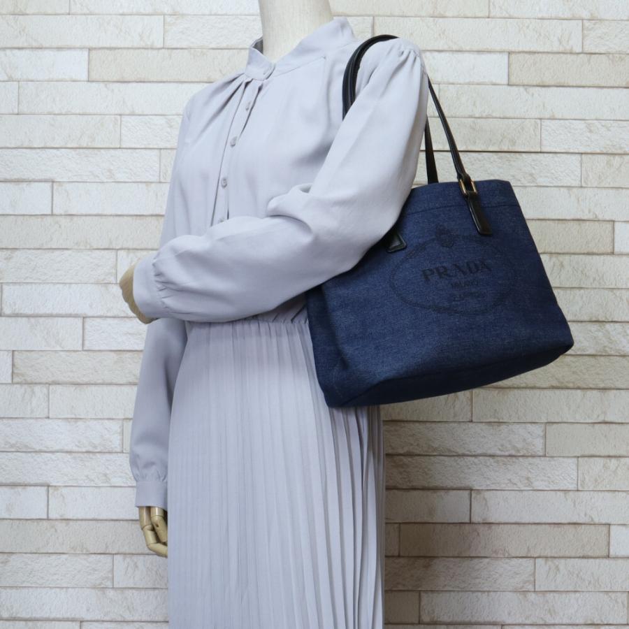 PRADA（プラダ） トートバッグ デニム 1BG356 ネイビー レディース