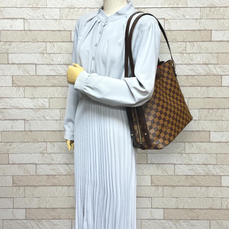 ルイヴィトン カバ リヴィントン ダミエ ショルダーバッグ ダミエキャンバス N41108 ブラウン レディース LOUIS VUITTON  中古 LOUIS VUITTON（ルイ・ヴィトン） カバ リヴィントン ダミエ