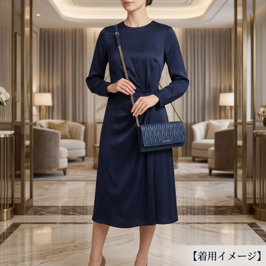 ミュウ マテラッセ ショルダーバッグ レザー ネイビー レディース Miu