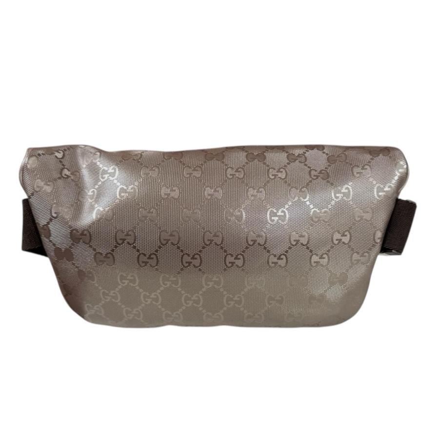 GUCCI　ウエストポーチ　GG柄　キャンバス　斜め掛け　クロスボディ　シルバー GUCCI（グッチ） GGキャンバス ウエストバッグ ボディバッグ