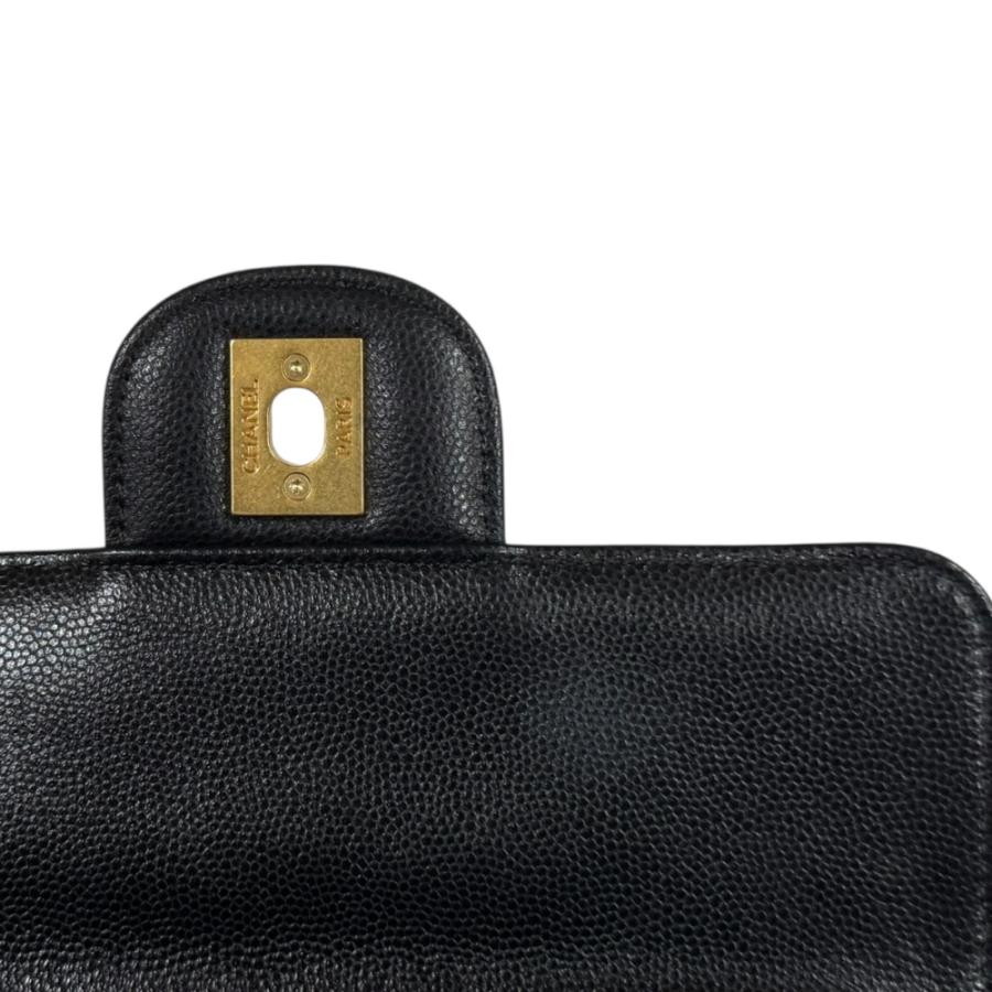 シャネル ミニマトラッセ ショルダーバッグ キャビアスキン AS4956 ブラック レディース CHANEL  中古 R&Kリサイクルキング CHANEL（シャネル） ミニマトラッセ ショルダーバッグ キャビアスキン