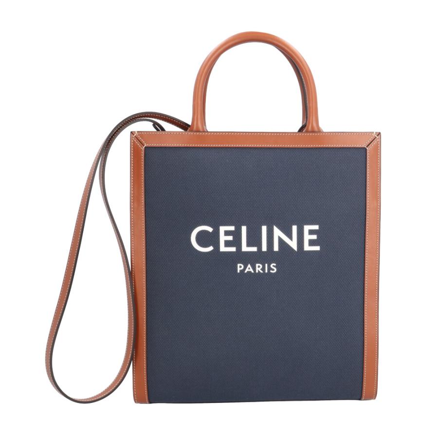 セリーヌ スモールヴァーティカルカバ ショルダーバッグ キャンバス 192082CSU.07AT ネイビー ユニセックス CELINE  中古 CELINE（セリーヌ） スモールヴァーティカルカバ ショルダーバッグ