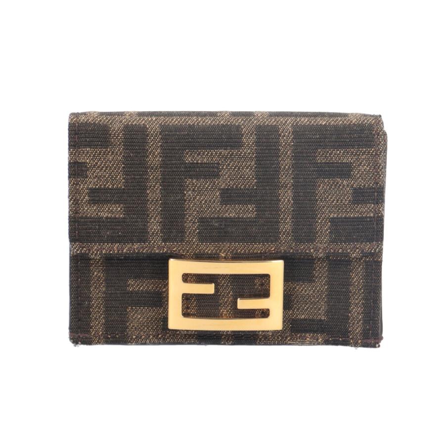 FENDI フェンディ バゲット マイクロ ズッカ 三つ折り財布  
