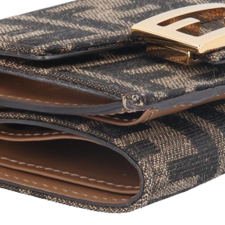FENDI フェンディ バゲット マイクロ ズッカ 三つ折り財布  