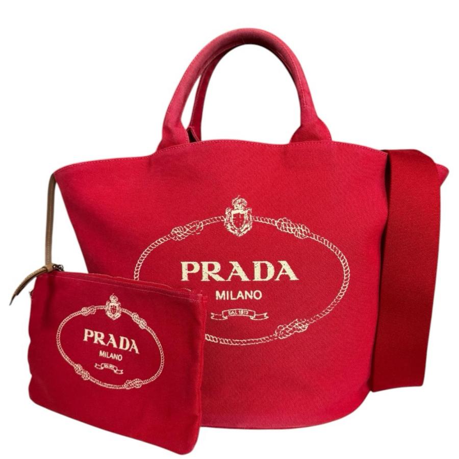 PRADA（プラダ） カナパ ファブリック ショルダーバッグ キャンバス