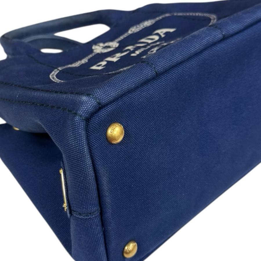 【中古】PRADA プラダ カナパ トートバッグ キャンバス ネイビー PRADA（プラダ） カナパトートSS ショルダーバッグ キャンバス 1BG439