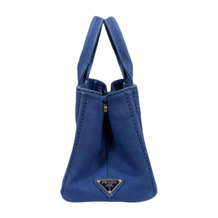 プラダ カナパトートSS ショルダーバッグ キャンバス 1BG439 ブルー レディース PRADA  中古 PRADA（プラダ） カナパトートSS ショルダーバッグ キャンバス 1BG439