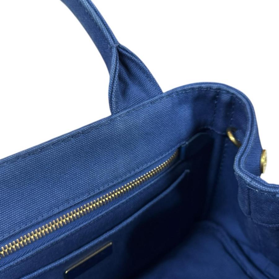プラダ カナパトートSS ショルダーバッグ キャンバス 1BG439 ブルー レディース PRADA  中古 PRADA（プラダ） カナパトートSS ショルダーバッグ キャンバス 1BG439