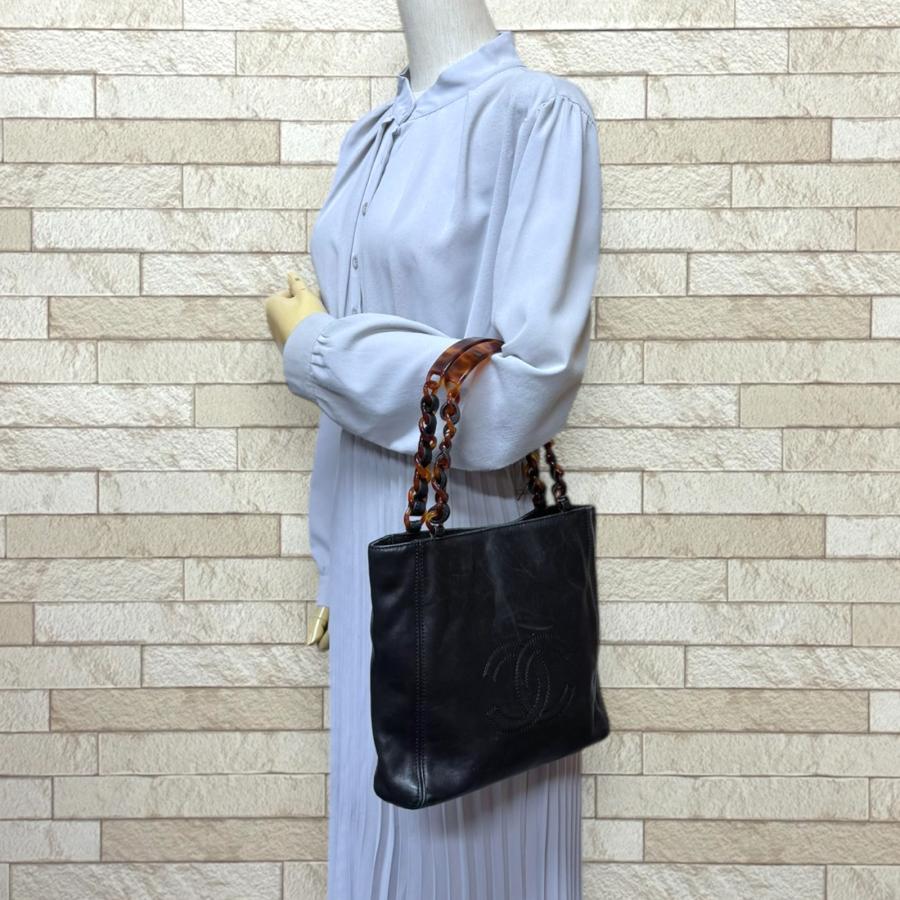 CHANEL（シャネル） ココマーク ハンドバッグ ラムスキン ブラック