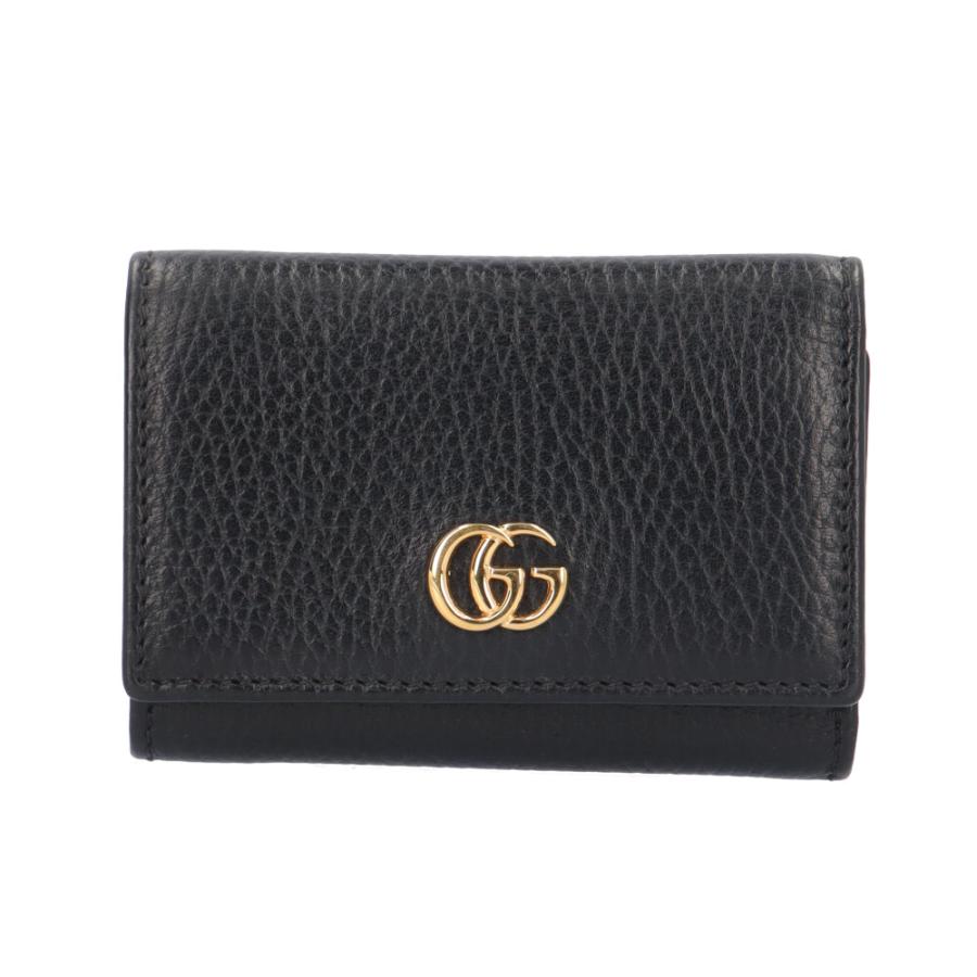 511 美品 GUCCI 三つ折り財布 プチマーモント 黒 eb1 511 美品 GUCCI