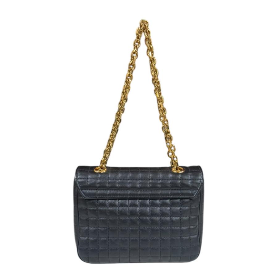 セリーヌ スモールC ショルダーバッグ レザー 188403BFC ブラック レディース CELINE  中古 R&Kリサイクルキング CELINE（セリーヌ） スモールC ショルダーバッグ レザー 188403BFC