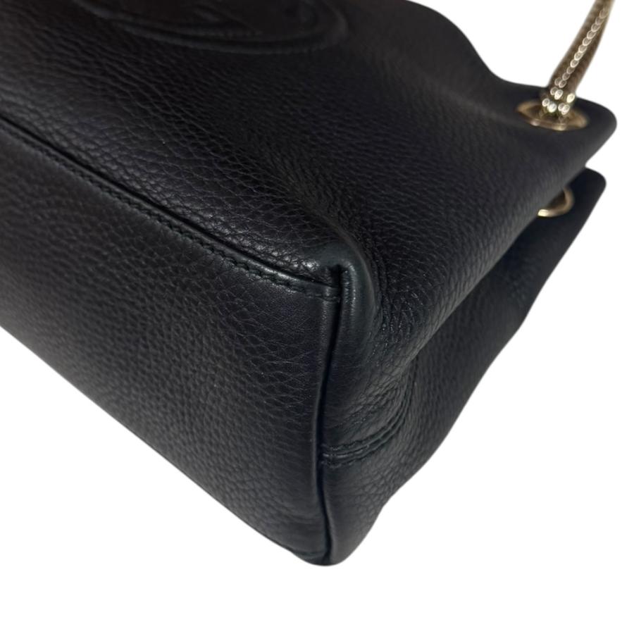 グッチ ソーホー ショルダーバッグ レザー 387043 ブラック レディース GUCCI  中古 GUCCI（グッチ） ソーホー ショルダーバッグ レザー 387043 ブラック