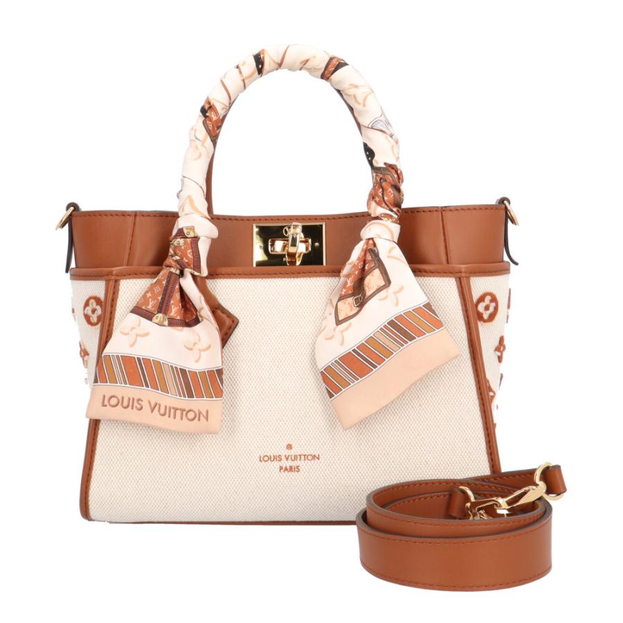★3日以内返品可★ 美品 LOUIS VUITTON ルイ・ヴィトン キャンバス オンマイサイドPM M59905 2wayショルダーバッグ ベージュ ブラウン キャンバス レザー レディース LOUIS VUITTON（ルイ・ヴィトン） オンマイサイドPM ショルダーバッグ