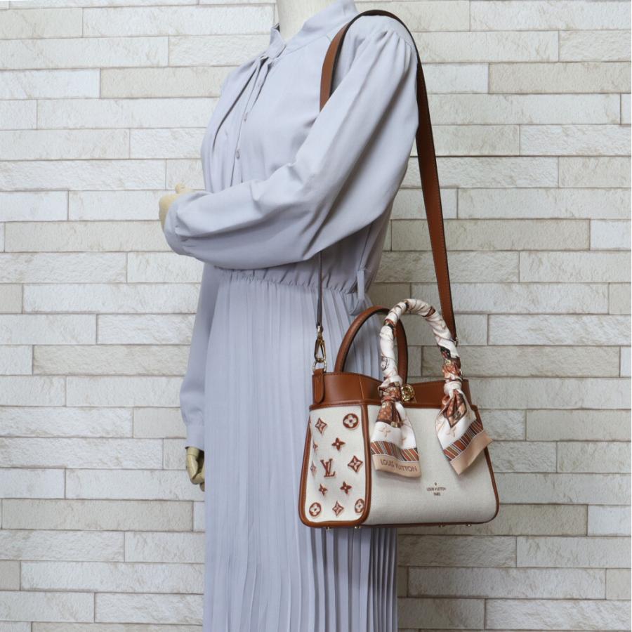 ★3日以内返品可★ 美品 LOUIS VUITTON ルイ・ヴィトン キャンバス オンマイサイドPM M59905 2wayショルダーバッグ ベージュ ブラウン キャンバス レザー レディース LOUIS VUITTON（ルイ・ヴィトン） オンマイサイドPM ショルダーバッグ